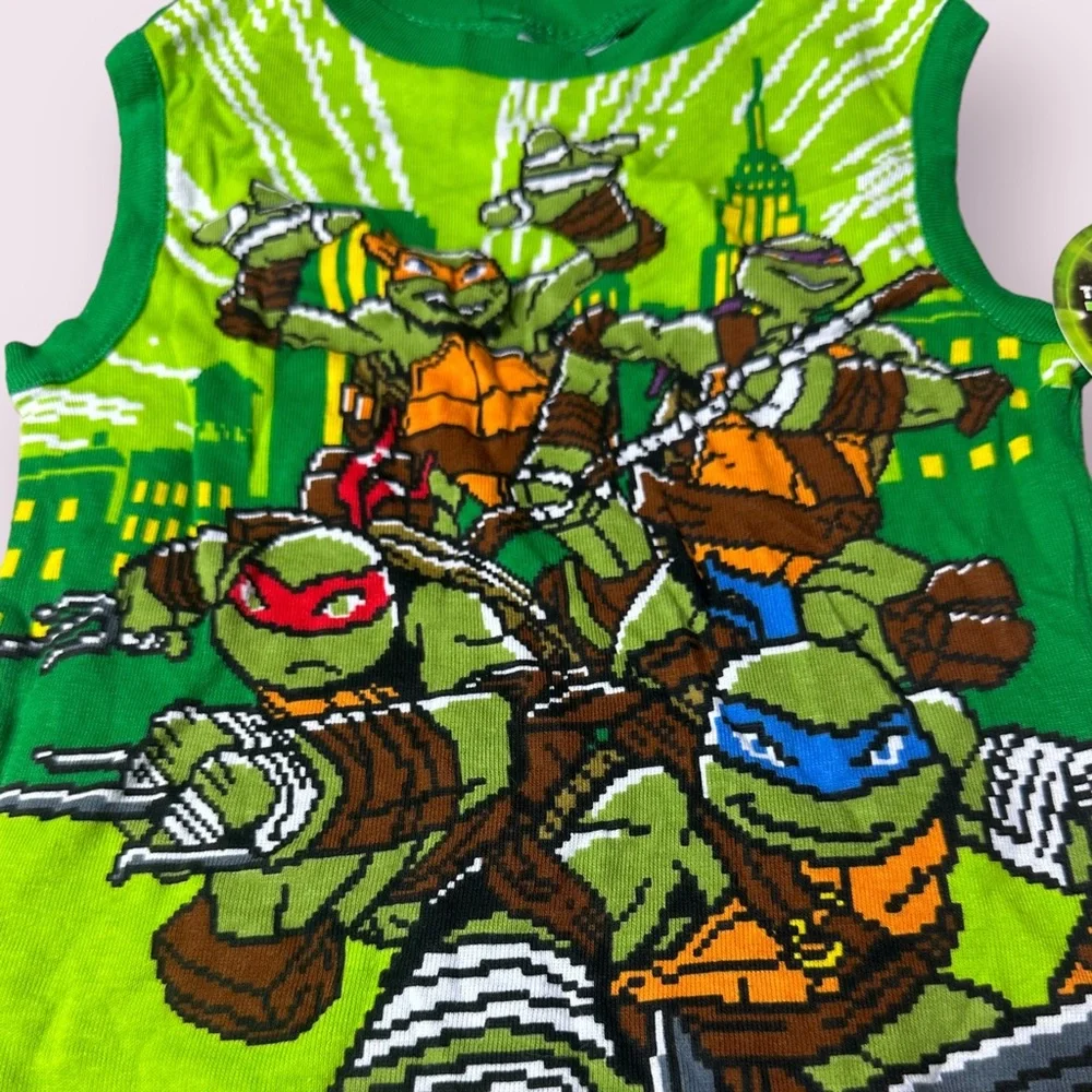 NWT Boys Nickelodeon Teenage Mutant Ninja Turtles Two Piece Shorts Tank Pajamas